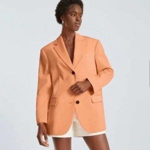 NWT Everlane Womens The ’80s Blazer Sz 10 Orange Chiffon Lined